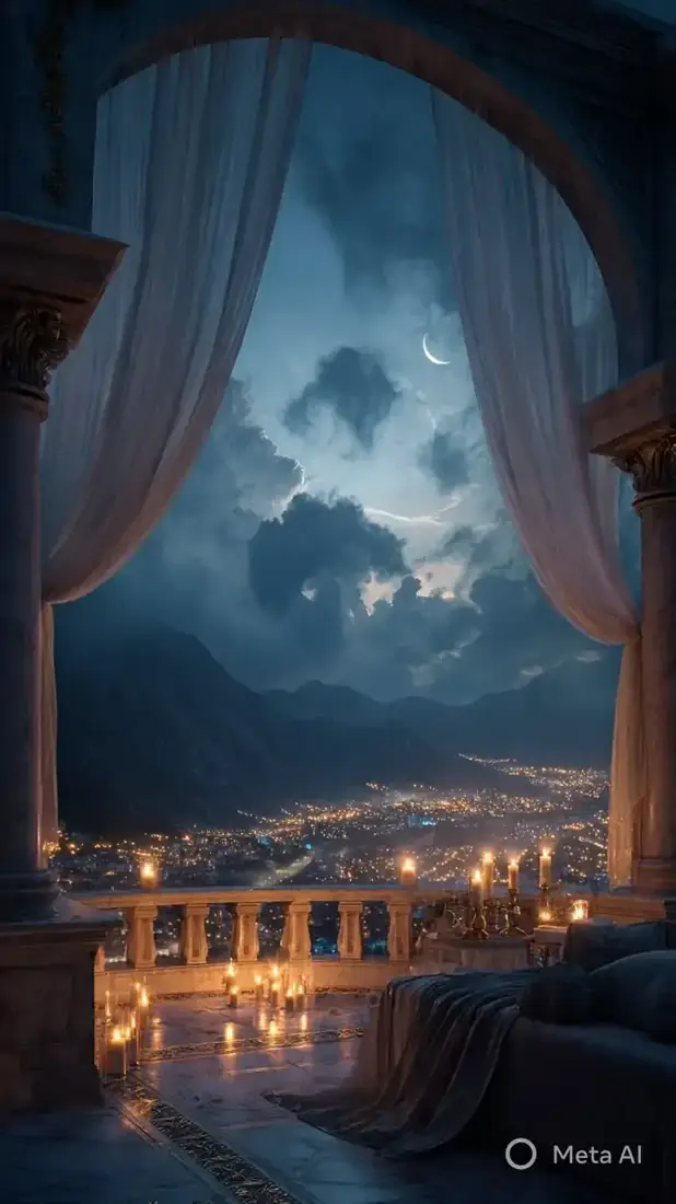 A night balcony scene on Wollo